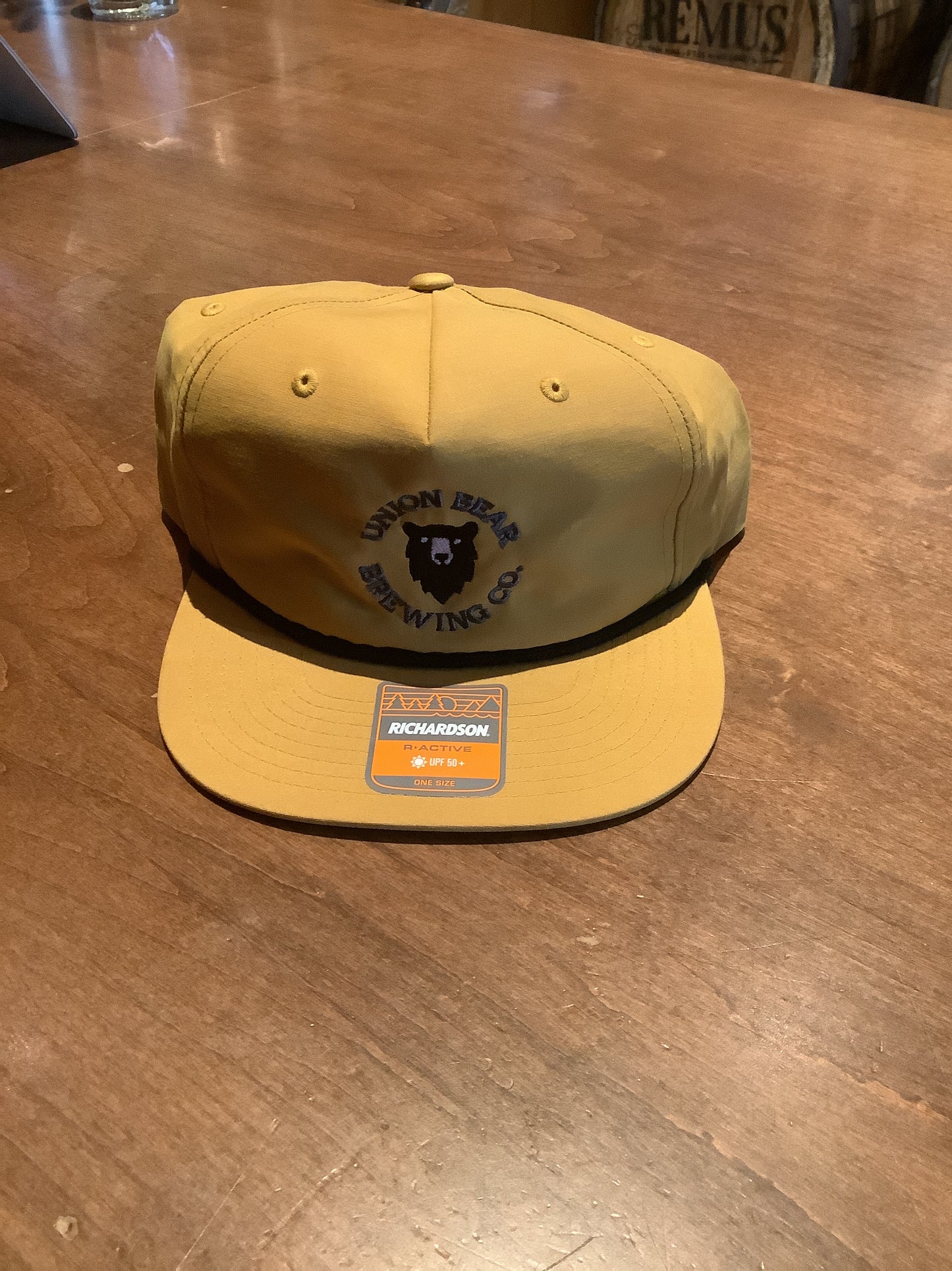 UB circle patch rope hat- Biscuit