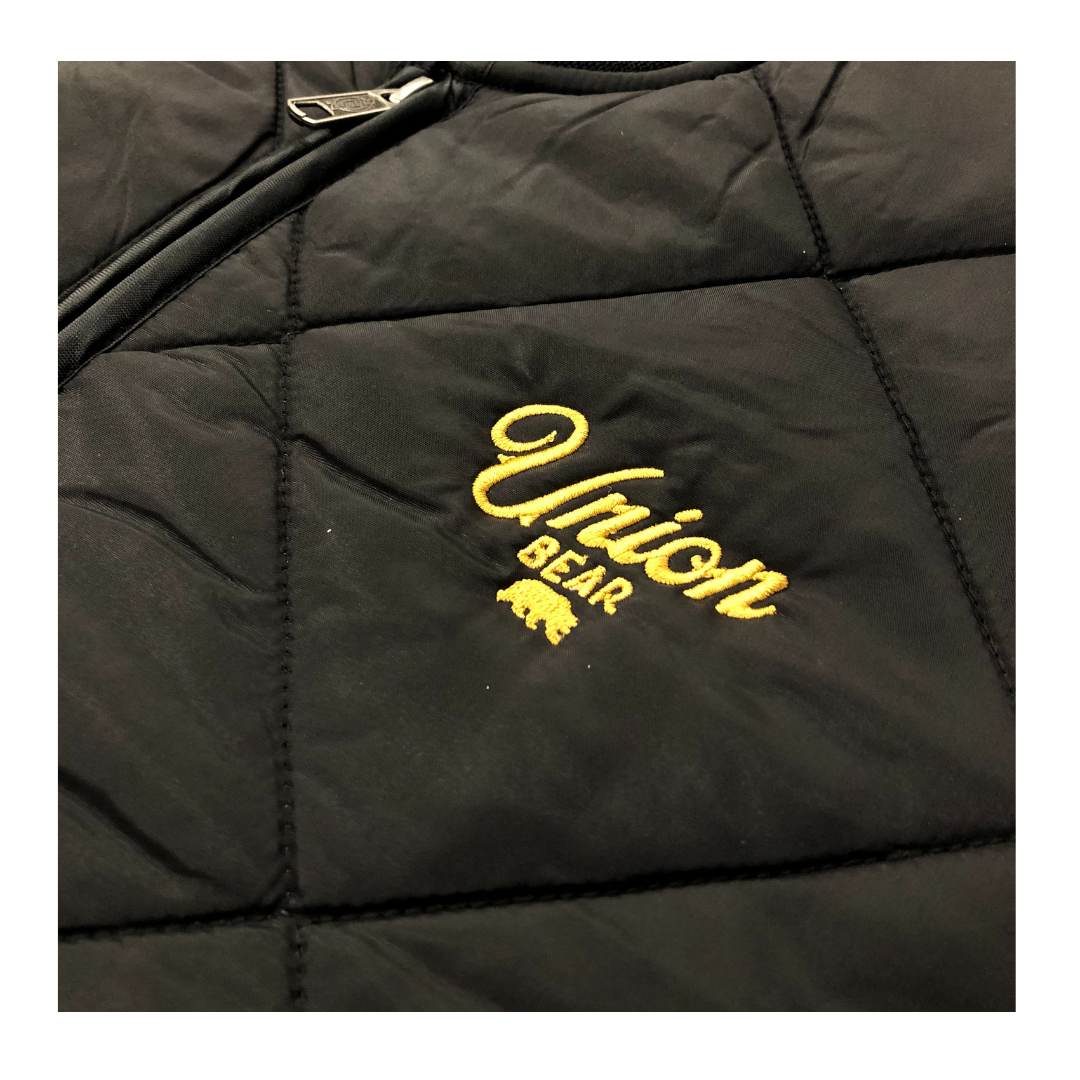 Quilted Nylon Vest - Gold Script